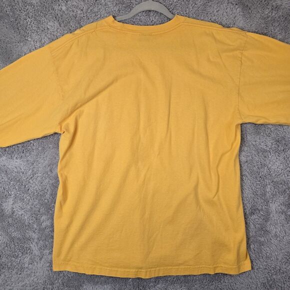Vintage Starter Y2K Spellout Yellow Long Sleeve Shirt Mens Large Cyberpunk FLAW - Picture 3 of 13